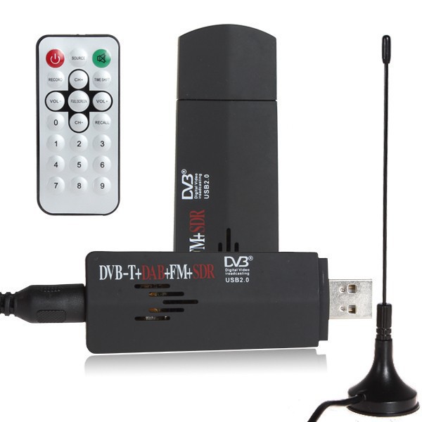 RTL-SDR / FM + DAB / DVB-T USB 2.0 मिनी डिजिटल टीवी स्टिक DVBT डोंगल SDR RTL2832U और R820T ट्यूनर रिसीवर + रिमोट कंट्रो के साथ