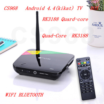 CS968 Android TV Box Quad Core 1080P HDMI XBMC 2G RAM 8G ROM RK3188 रिसीवर एचडीएमआई मीडिया नियंत्रण के साथ