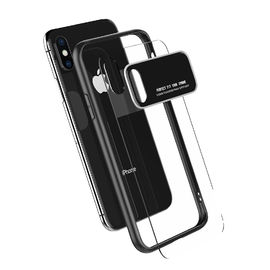 Iphone x टेम्पर्ड ग्लास फोन केस पारदर्शी के लिए लक्जरी शॉकप्रूफ क्लियर फोन केस